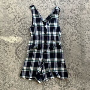 1990s Plaid Flannel Romper